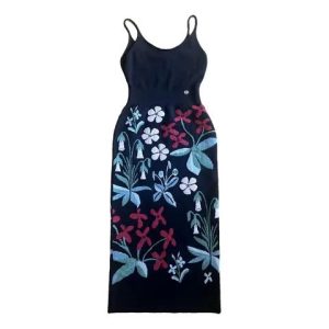 CHANEL FLORAL PAISLEY CASHMERE DRESS