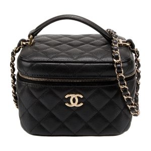 CHANEL CC CAVIAR QUILTED MINI VANITY SHOULDER BAG