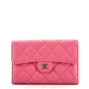 CHANEL CAVIAR QUILTED TRIFOLD CLASSIC FLAP WALLET