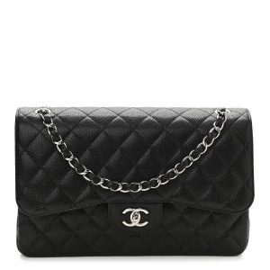 CHANEL CAVIAR QUILTED JUMBO DOUBLE FLAP-HS