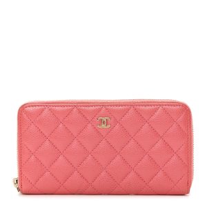 CHANEL CAVIAR QUILTED ZIP AROUND WALLET