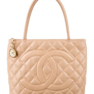 CHANEL CAVIAR QUILTED LEATHER MEDALLION TOTE BAG