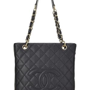 CHANEL CAVIAR QUILTED LEATHER PETIT SHOPPING TOTE BAG PST