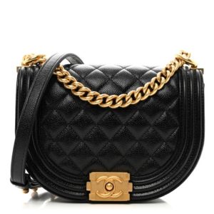CHANEL CAVIAR QUILTED LEATHER SMALL BOY MESSENGER BAG