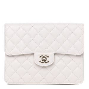 CHANEL CAVIAR QUILTED SQUARE FLAP CLUTCH BAG
