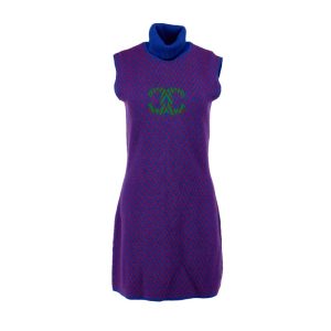 CHANEL CHEVRON CC SLEEVELESS CASHMERE KNIT DRESS