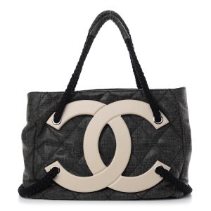 CHANEL COATET CANVAS LARGE CC TOTE BAG