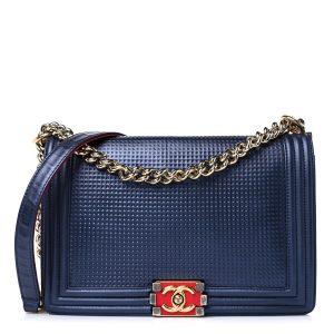 CHANEL CUBE EMBOSSED LAMBSKIN NEW MEDIUM BOY BAG