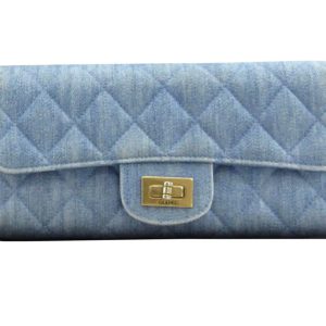 CHANEL DENIM 2.55 QUILTED LONG WALLET