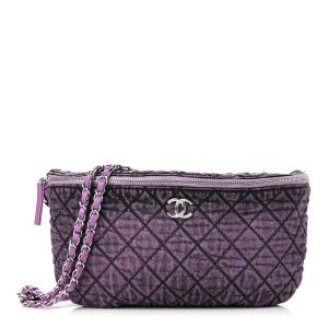 CHANEL DENIM QUILTED DENIMPRESSION WAIST BAG