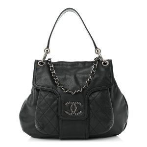 CHANEL GLAZED CAVIAR COCO RIDER FLAP BAG