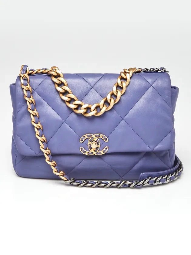 CHANEL GOATSKIN QUILTED LARGE CHANEL 19 FLAP BAG - Image 4