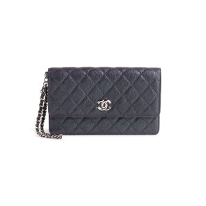 CHANEL IRIDESCENT CAVIAR QUILTED CLUTCH WRISTLET