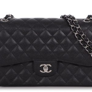 CHANEL CAVIAR QUILTED JUMBO DOUBLE FLAP CLASSIC SHOULDER BAG