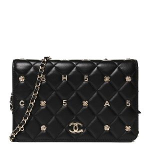 CHANEL QUILTED LAMBSKIN ALL ABOUT CHANEL WALLET ON A CHAIN