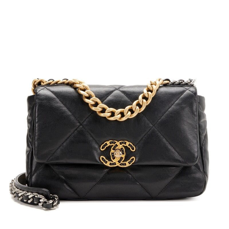CHANEL QUILTED LAMBSKIN MEDIUM CHANEL 19 FLAP BAG
