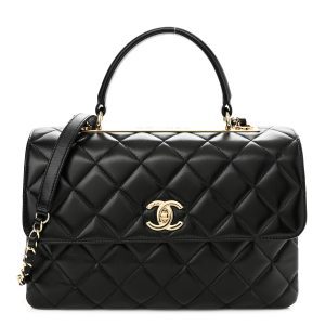 CHANEL QUILTED LAMBSKIN MEDIUM TRENDY CC HANDLE FLAP BAG