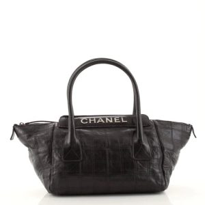 CHANEL LAX QUILTED LEATHER CHOCOLATE BAR HANDBAG