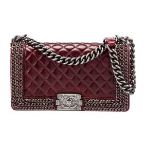 CHANEL QUILTED CALFSKIN LEATHER CHAIN AROUND MAXI BOY BAG