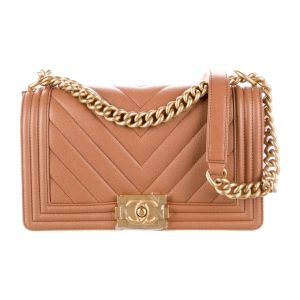 CHANEL CC MEDIUM BOY CHEVRON QUILTED CALFSKIN BAG