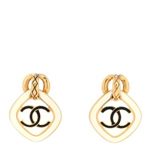 CHANEL METAL RESIN CC EARRINGS