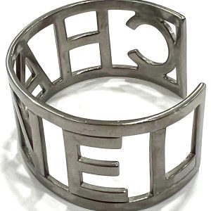 CHANEL METAL LOGO CUFF BRACELET