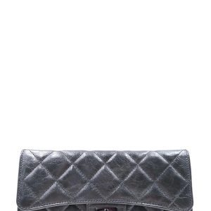 CHANEL METALLIC AGED CALFSKIN LEATHER QUILTED 2.55 REISSUE WALLET