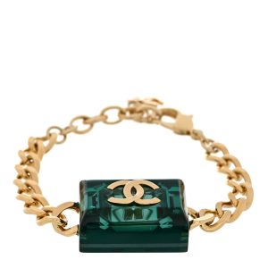 CHANEL MIRROR RESIN CC CHAIN LINK BRACELET