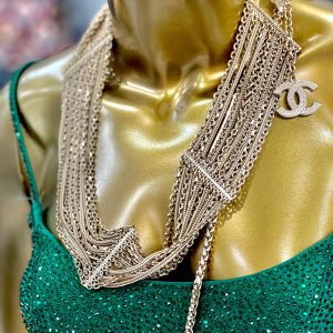 CHANEL CC MULTI STRAND CHAIN LINK NECKLACE