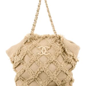 CHANEL NATURE QUILTED TWEED TOTE BAG