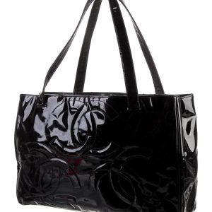 CHANEL PATENT LEATHER TRIPLE CC TOTE BAG