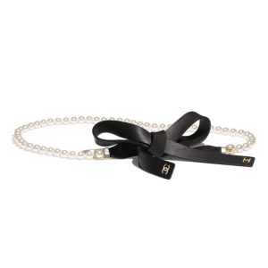 CHANEL CC GLASS PEARLS & LAMBSKIN WAIST BELT
