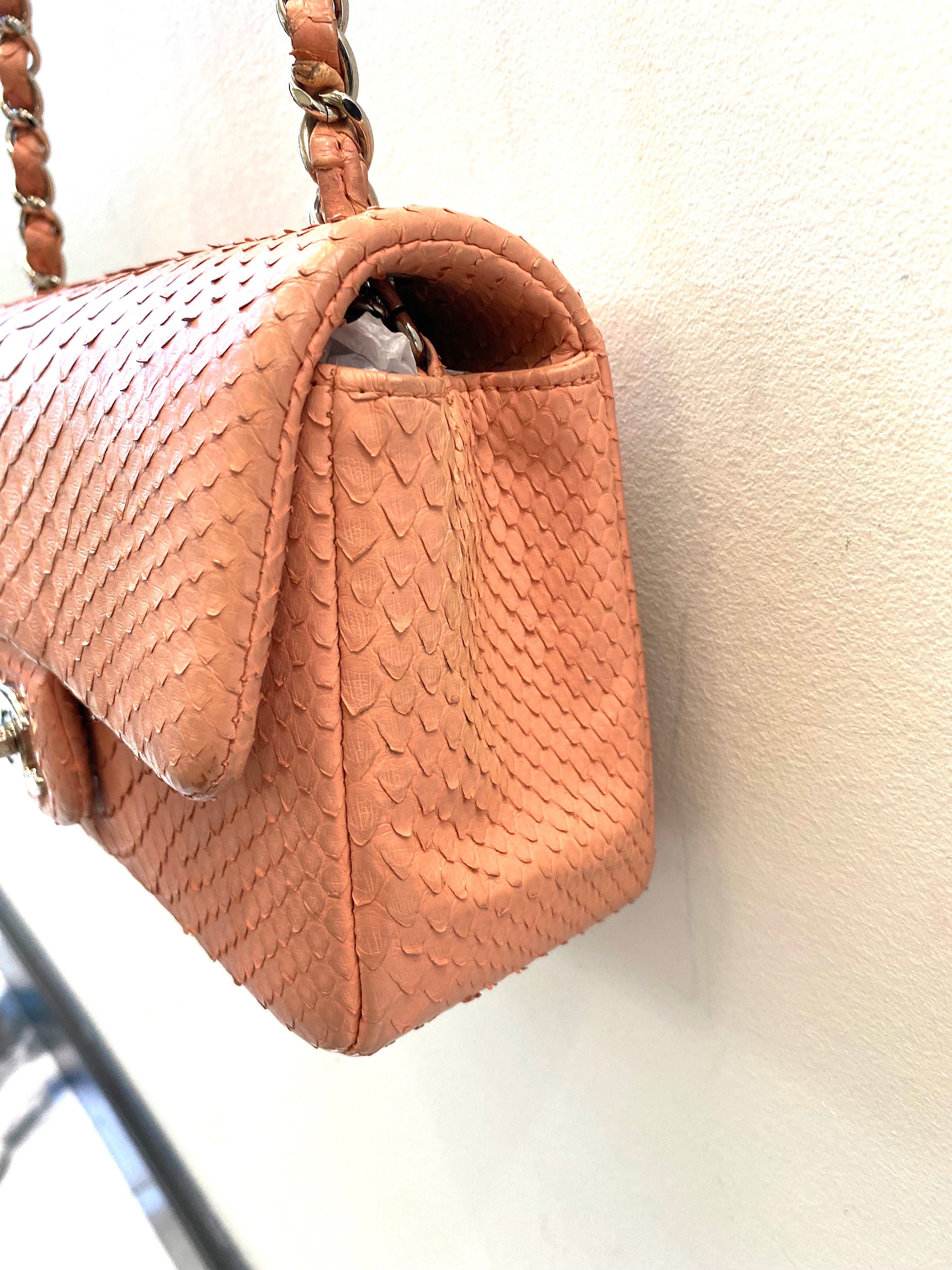 CHANEL PYTHON MINI FLAP BAG IN BUBBLEGUM PINK - Image 3