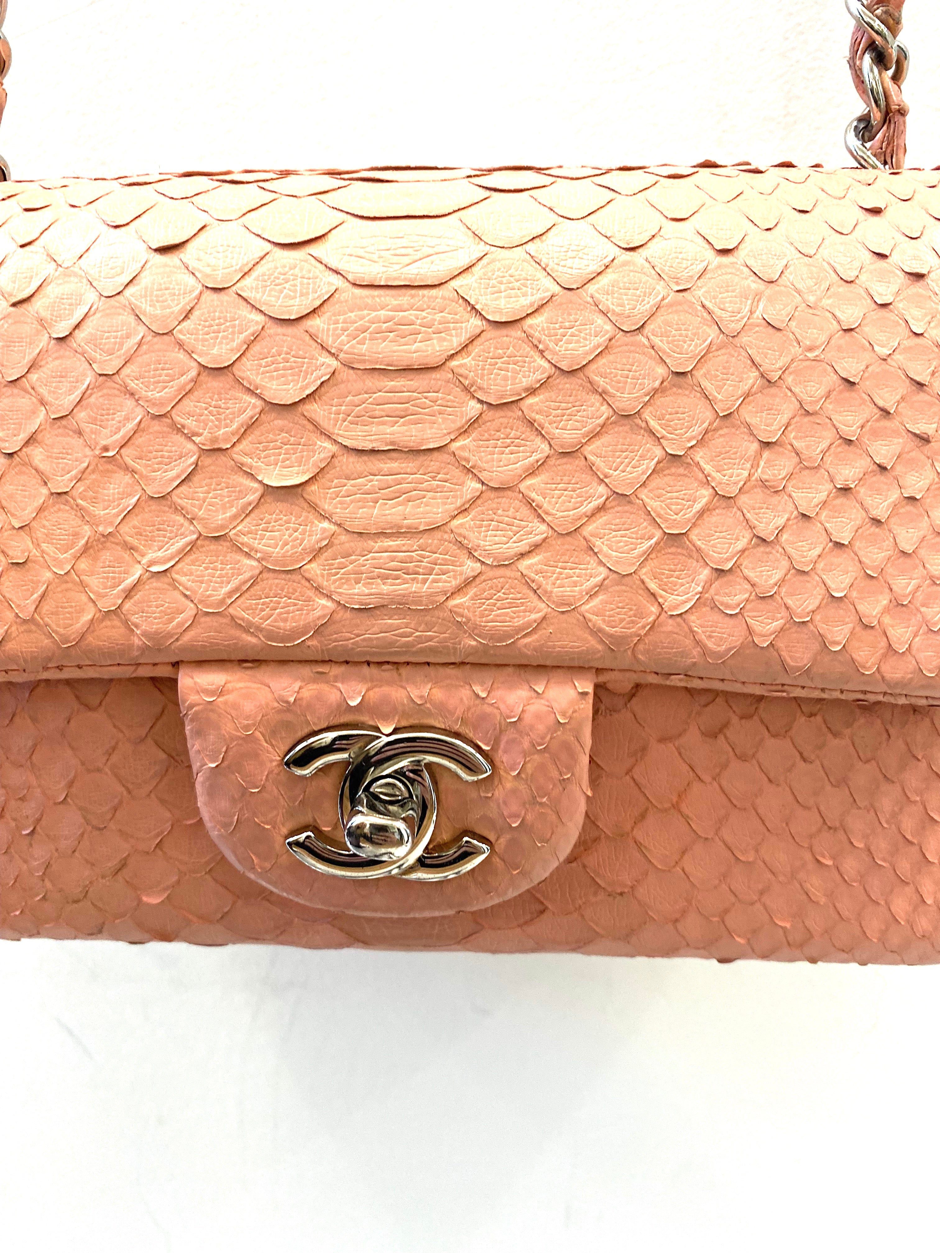 CHANEL PYTHON MINI FLAP BAG IN BUBBLEGUM PINK - Image 2