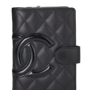 CHANEL QUILTED CALFSKIN LEATHER CAMBON FRENCH WALLET