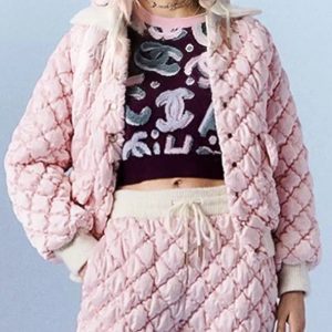CHANEL QUILTED CC BOMBER JACKET