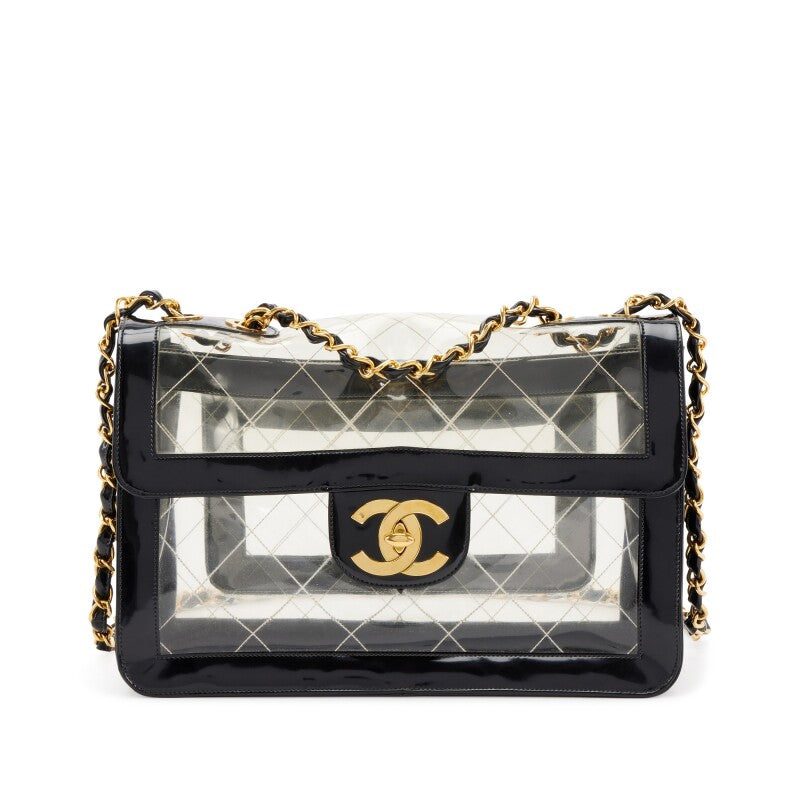 CHANEL QUILTED CC JUMBO DOUBLE CHAIN BAG - Image 3