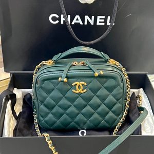 CHANEL QUILTED CC VANITY CASE 2WAY SHOULDER HANDBAG