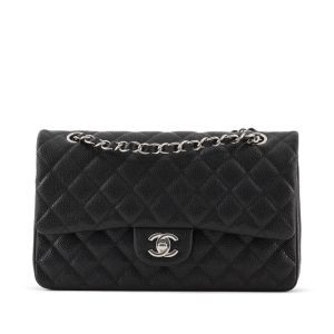 CHANEL CLASSIC QUILTED CAVIAR LEATHER DOUBLE FLAP BAG