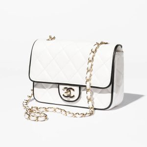 CHANEL QUILTED LAMBSKIN MINI GRAPHIC FRAME FLAP BAG