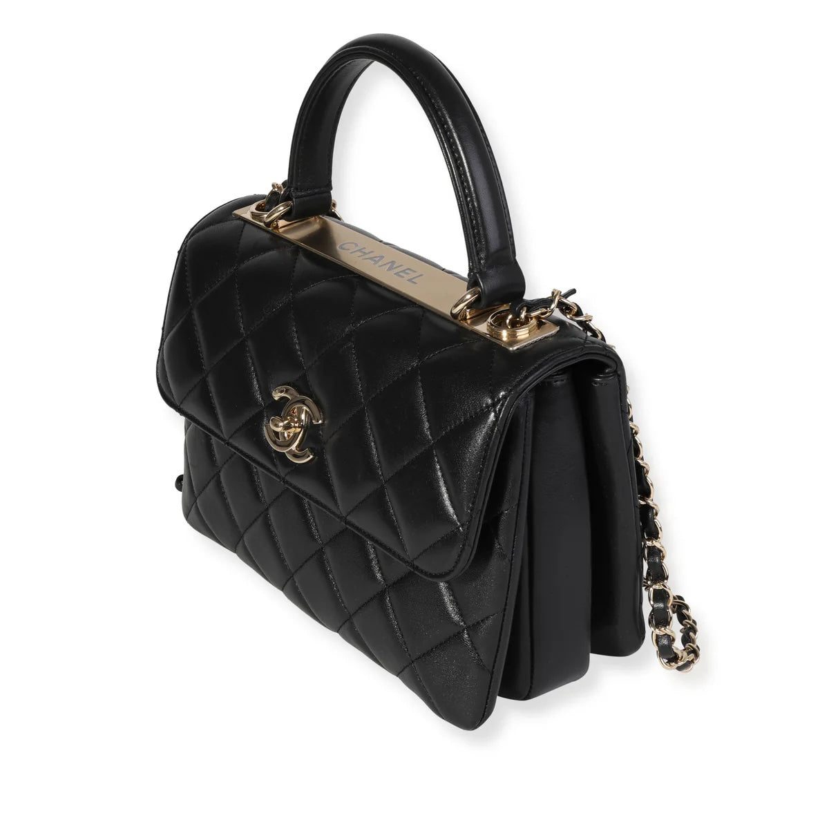 CHANEL QUILTED LAMBSKIN MEDIUM TRENDY CC HANDLE FLAP BAG - Image 3