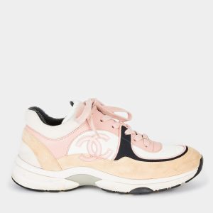 CHANEL CC MIXED FABRIC SNEAKERS