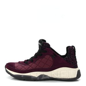 CHANEL CC TWEED SUEDE GRAINED CALFSKIN SNEAKERS