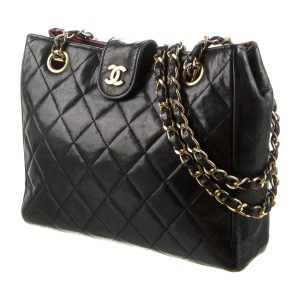 CHANEL CC QUILTED LAMBSKIN TOTE BAG