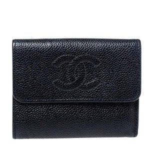 CHANEL CAVIAR LEATHER TIMELESS CC FLAP WALLET