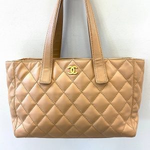 CHANEL QUILTED LAMBSKIN LEATHER WILD STITCH TOTE