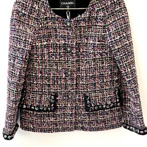 CHANEL BLACK MULTICOLOR TWEED TIMELESS JACKET
