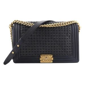 CHANEL BOY FLAP BRAIDED SHEEPSKIN NEW MEDIUM BAG