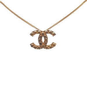 CHANEL CC COCO MARK GOLD TONE NECKLACE