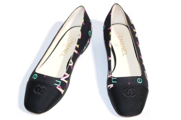 CHANEL CC COCO MARK PRINT BALLET FLATS - Image 3